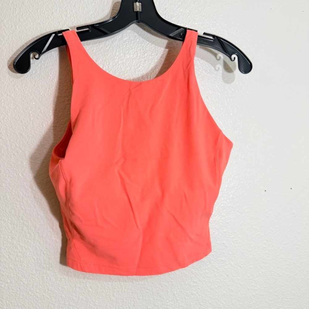 Lululemon Align High-Neck Tank Top Coral Pink Nulu Size 8 LW1DKES